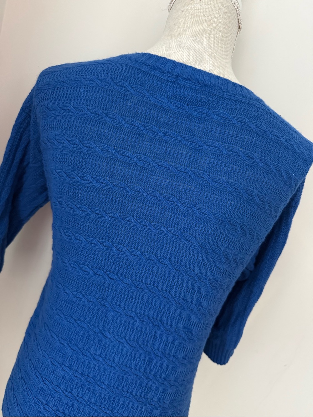 Mossimo Supply Co. Royal Blue Scoop Neck Cable Knit Sweater - Picture 6 of 9